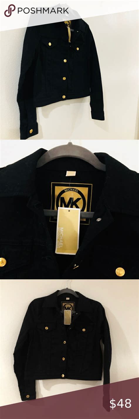 michael kors black jacket gold buttons|Michael Kors blazer.